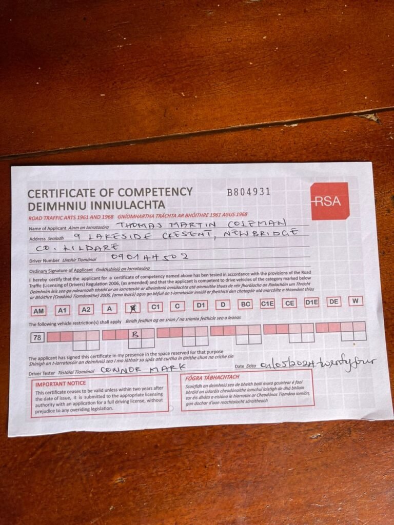 Buy Irish Leaner permit online