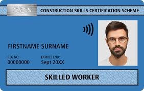 Buy Valid blue CSCS Card UK 300 pounds